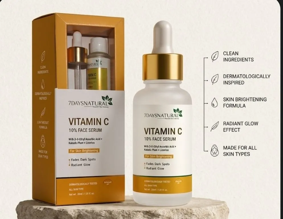 VENVA Vitamin C 10% Face Serum – Skin Brightening & Glow Boosting Serum